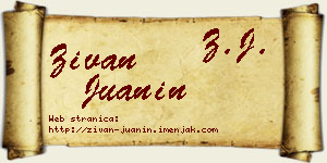 Živan Juanin vizit kartica